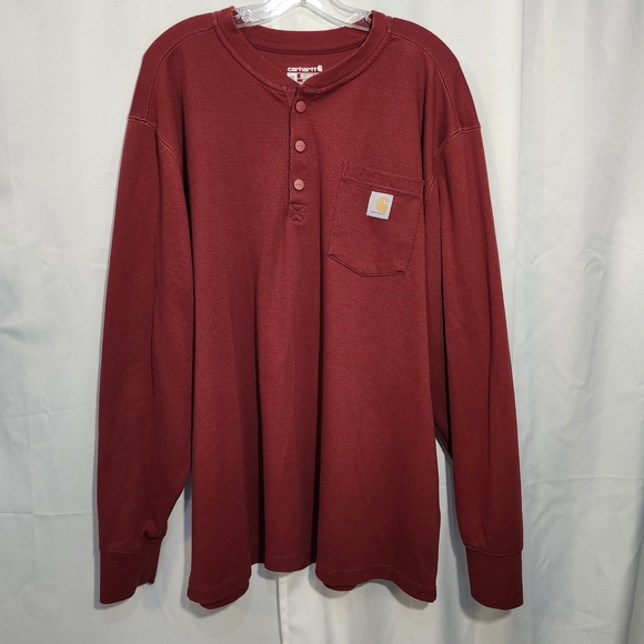 Carhartt Other - Carhartt Men's Red Long Sleeve Henley Shirt